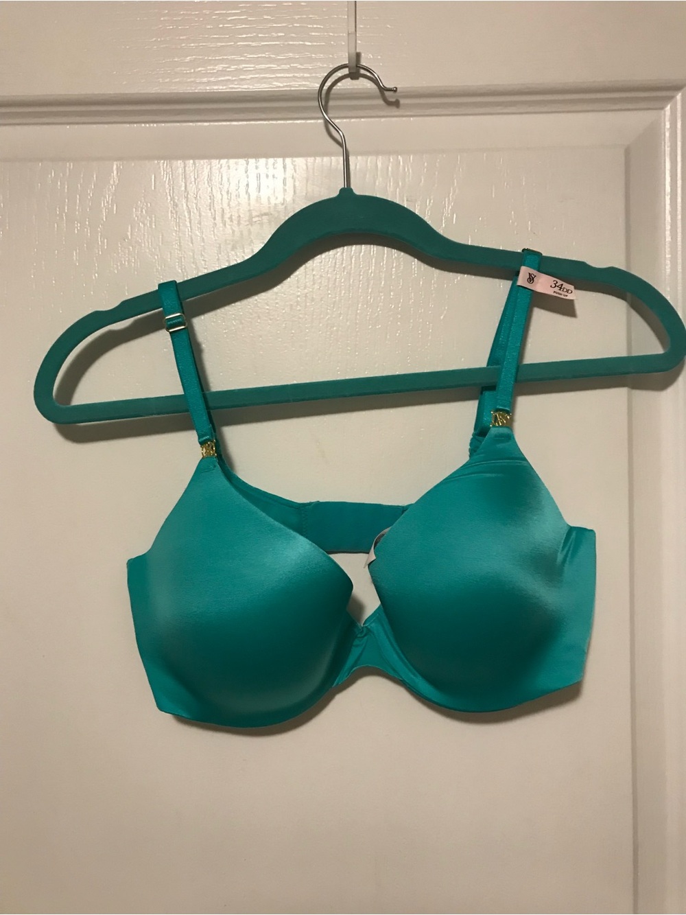 Victoria's Secret Teal Satin Molded Underwire Bra